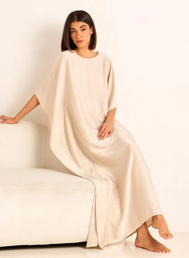 سبلاش فيڤ Maxi Kaftan Night Gown with Studded Embellishment